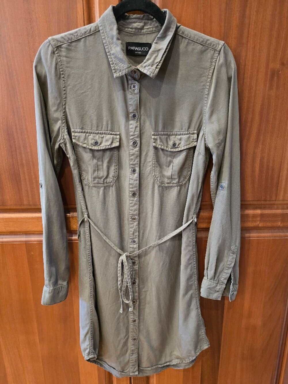 Parasuco shirt, light jacket olive green button up longsleeve small